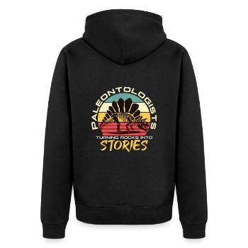 Paleontologists Turning Rocks Into Fossil Hunting - Unisex Premium Bio Zip Hoodie - Schwarz - Hinten - Nico (187cm)