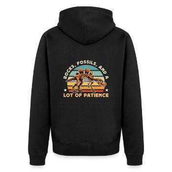 Paleontology Rocks Fossils And A Lot Of Geologist - Unisex Premium Bio Zip Hoodie - Schwarz - Hinten - Nico (187cm)