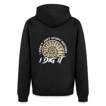 Paleontology I Don't Just Study History Geologist - Unisex Premium Bio Zip Hoodie - Schwarz - Hinten - Nico (187cm)