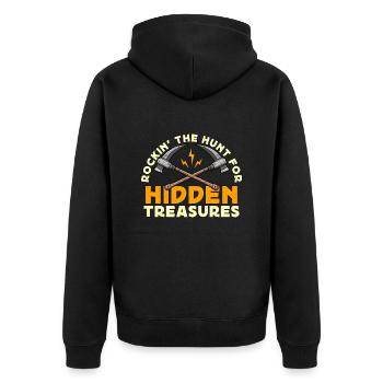 Rockhounding Rockin' The Hunt For Hidden Geologist - Unisex Premium Bio Zip Hoodie - Schwarz - Hinten - Nico (187cm)