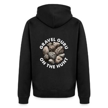 Rockhounding Gravel Guru À la Chasse Minéralogiste - Veste à capuche bio Premium Unisexe - noir - Dos - Nico (187cm)
