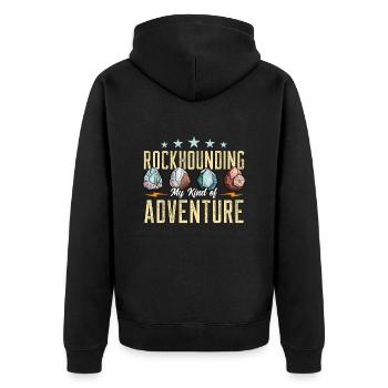 Rockhounding : mon genre d’aventure Minéralogiste - Veste à capuche bio Premium Unisexe - noir - Dos - Nico (187cm)