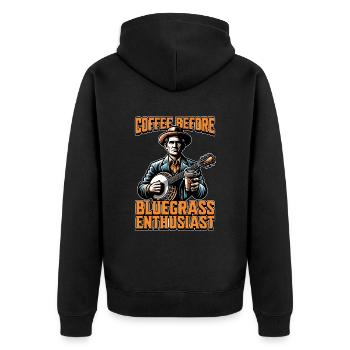 Bluegrass Musique Café Banjo Player Coffee Lover - Veste à capuche bio Premium Unisexe - noir - Dos - Nico (187cm)