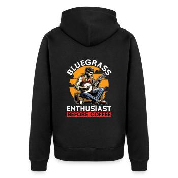 Passionné de bluegrass avant musicien amateur de café - Veste à capuche bio Premium Unisexe - noir - Dos - Nico (187cm)