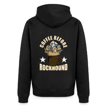 Rockhounding Coffee avant Mineralogy Coffee Lover - Veste à capuche bio Premium Unisexe - noir - Dos - Nico (187cm)