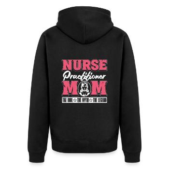 Nurse Practitioner Mom The Idol Registered Nurse - Unisex Premium Bio Zip Hoodie - Schwarz - Hinten - Nico (187cm)