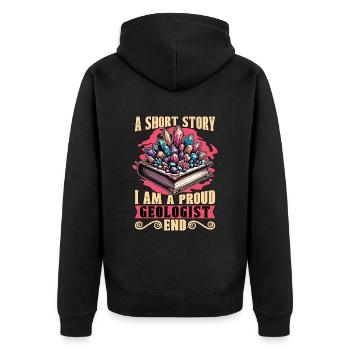 Geologist A Short Story I Am A Mineral Collector - Unisex Premium Organic Zip Hoodie - black - Back - Nico (187cm)