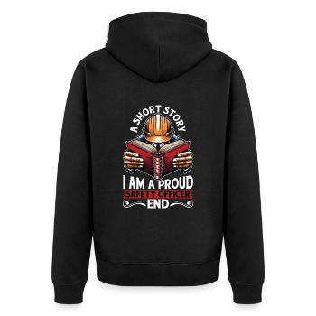 Safety Officer A Short Story I Am A Safety Manager - Unisex Premium Bio Zip Hoodie - Schwarz - Hinten - Nico (187cm)