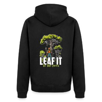 Arborist Leaf It To The Tree Trimmer Arborists - Unisex Premium Bio Zip Hoodie - Schwarz - Hinten - Nico (187cm)