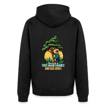 Arborist Skilled In Tree Maintenance Forest Worker - Unisex Premium Organic Zip Hoodie - black - Back - Nico (187cm)