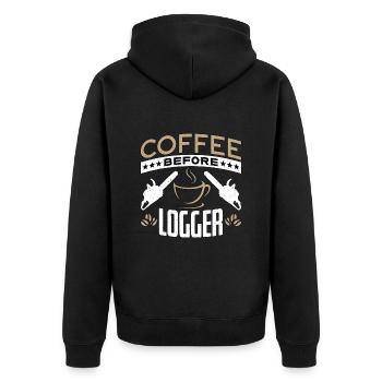 Exploitation forestière Café Menuisier Amateur de café Bûcheron - Veste à capuche bio Premium Unisexe - noir - Dos - Nico (187cm)