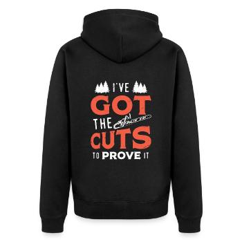 Tree Surgeon I've Got The Cuts Arboriculturist - Unisex Premium Bio Zip Hoodie - Schwarz - Hinten - Nico (187cm)