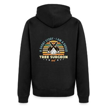 Tree Surgeon A Short Story I Am A Tree Trimmer - Unisex Premium Bio Zip Hoodie - Schwarz - Hinten - Nico (187cm)