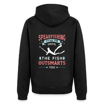 Chasse sous-marine C’est amusant jusqu’à la plongée sous-marine - Veste à capuche bio Premium Unisexe - noir - Dos - Nico (187cm)