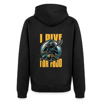 Spearfishing I Dive For Food Fishing Enthusiast - Unisex Premium Organic Zip Hoodie - black - Back - Nico (187cm)