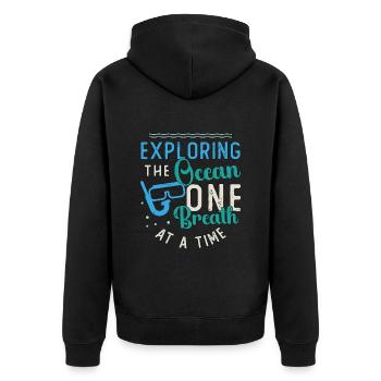Snorkeling Exploring The Ocean Marine Biologist - Unisex Premium Organic Zip Hoodie - black - Back - Nico (187cm)