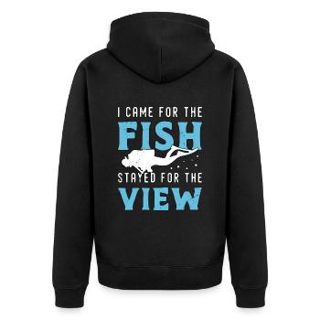 Snorkeling Je suis venu pour le poisson Resté pour la plongée - Veste à capuche bio Premium Unisexe - noir - Dos - Nico (187cm)