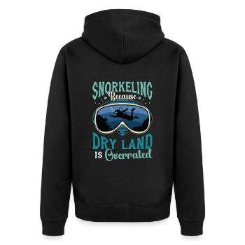Snorkeling Because Dry Land Is Overrated Diving - Unisex Premium Bio Zip Hoodie - Schwarz - Hinten - Nico (187cm)