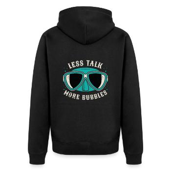 Snorkeling Moins parler Plus de bulles Biologiste marin - Veste à capuche bio Premium Unisexe - noir - Dos - Nico (187cm)