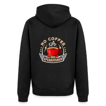 Chasse sous-marine Pas de café Pas de plongée en apnée Amateur de café - Veste à capuche bio Premium Unisexe - noir - Dos - Nico (187cm)