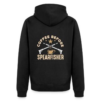 Café de chasse sous-marine avant l’apnée Amateur de café - Veste à capuche bio Premium Unisexe - noir - Dos - Nico (187cm)