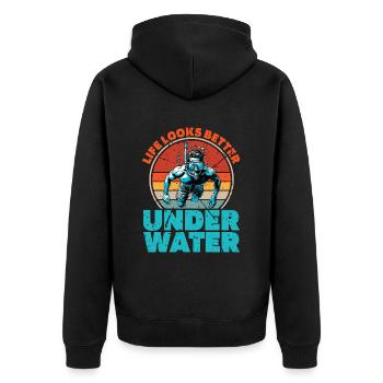 Snorkeling La vie semble meilleure Nageur Snorkeler - Veste à capuche bio Premium Unisexe - noir - Dos - Nico (187cm)