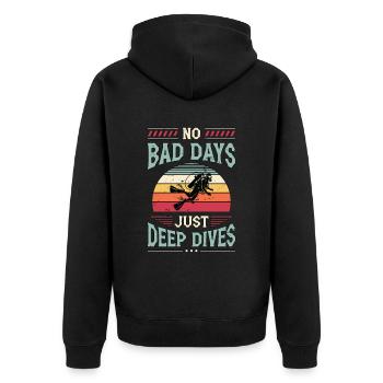 Plongée sous-marine Pas de mauvaises journées Juste des plongées profondes Natation - Veste à capuche bio Premium Unisexe - noir - Dos - Nico (187cm)