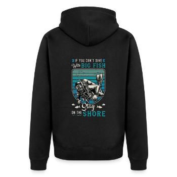 Scuba Diving If You Can't Dive With The Swimming - Unisex Premium Bio Zip Hoodie - Schwarz - Hinten - Nico (187cm)