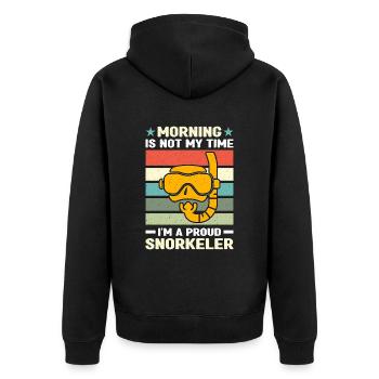 Snorkeling Morning Is Not My Time Scuba Diver - Unisex Premium Organic Zip Hoodie - black - Back - Nico (187cm)