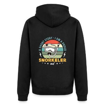 Snorkeling A Short Story I Am A Proud Swimmer - Unisex Premium Organic Zip Hoodie - black - Back - Nico (187cm)