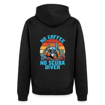 Scuba Diving No Coffee No Snorkeling Coffee Lover - Unisex Premium Organic Zip Hoodie - black - Back - Nico (187cm)