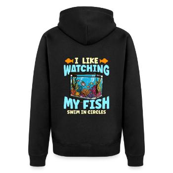 Passionné d’aquariophilie J’aime regarder mon aquascape - Veste à capuche bio Premium Unisexe - noir - Dos - Nico (187cm)