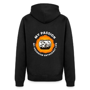 Passionné d’aquariophilie, ma passion, mon aquascaping - Veste à capuche bio Premium Unisexe - noir - Dos - Nico (187cm)