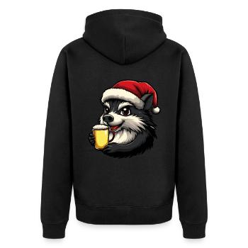 hérisson Noël bière drôle - Veste à capuche bio Premium Unisexe - noir - Dos - Nico (187cm)