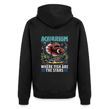 Aquarium Where Fish Are The Stars Fishkeeping - Unisex Premium Bio Zip Hoodie - Schwarz - Hinten - Nico (187cm)
