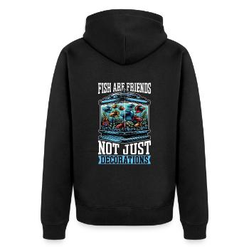 Passionné d’aquarium Les poissons sont des amis pisciculteurs - Veste à capuche bio Premium Unisexe - noir - Dos - Nico (187cm)