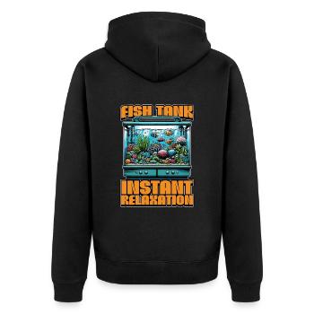 Aquarium Enthusiast Fish Tank Instantané Amateur de poissons - Veste à capuche bio Premium Unisexe - noir - Dos - Nico (187cm)