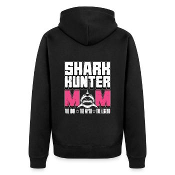 Maman chasseuse de requins L’idole aime la chasse aux fossiles - Veste à capuche bio Premium Unisexe - noir - Dos - Nico (187cm)