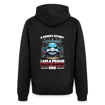 Shark Hunting A Short Story I Am A Paleontologist - Unisex Premium Bio Zip Hoodie - Schwarz - Hinten - Nico (187cm)