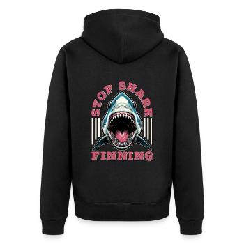 Passionné de requins Stop Shark Finning Biologie marine - Veste à capuche bio Premium Unisexe - noir - Dos - Nico (187cm)
