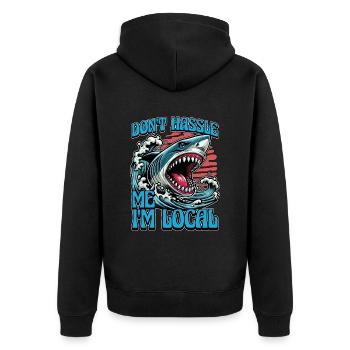Passionné de requins, ne me harcèle pas, biologiste marin - Veste à capuche bio Premium Unisexe - noir - Dos - Nico (187cm)