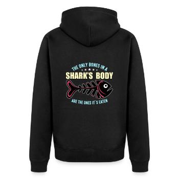 Shark Hunting The Only Bones In A Paleontologist - Unisex Premium Bio Zip Hoodie - Schwarz - Hinten - Nico (187cm)