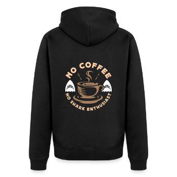 Requin Enthousiaste Pas de café Apnée Amateur de café - Veste à capuche bio Premium Unisexe - noir - Dos - Nico (187cm)