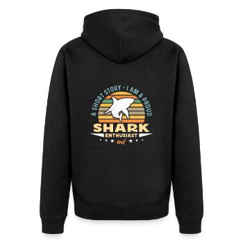 Passionné de requins Une petite histoire Je suis océanologue - Veste à capuche bio Premium Unisexe - noir - Dos - Nico (187cm)
