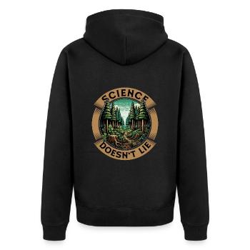 Environmental Science Doesn't Lie Soil Scientist - Unisex Premium Organic Zip Hoodie - black - Back - Nico (187cm)