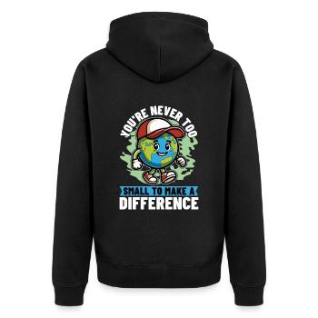 Environmental Scientist You're Never Too Scientist - Unisex Premium Organic Zip Hoodie - black - Back - Nico (187cm)