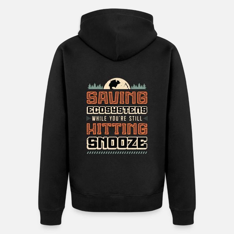 Environmental Science Saving Ecosystems Scientist - Unisex Premium Bio Zip Hoodie - Schwarz
