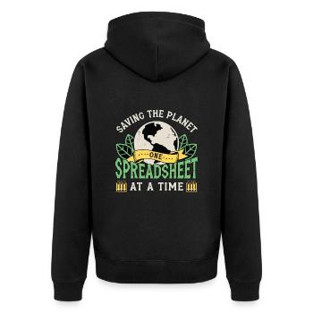 Environmental Science Saving The Environmentalist - Unisex Premium Organic Zip Hoodie - black - Back - Nico (187cm)