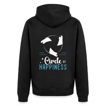Manta Rays Circle Of Happiness Marine Biology - Unisex Premium Bio Zip Hoodie - Schwarz - Hinten - Nico (187cm)