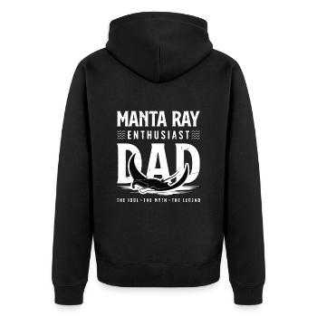 Manta Ray Enthusiast Dad The Idol The Scuba Diver - Unisex Premium Organic Zip Hoodie - black - Back - Nico (187cm)